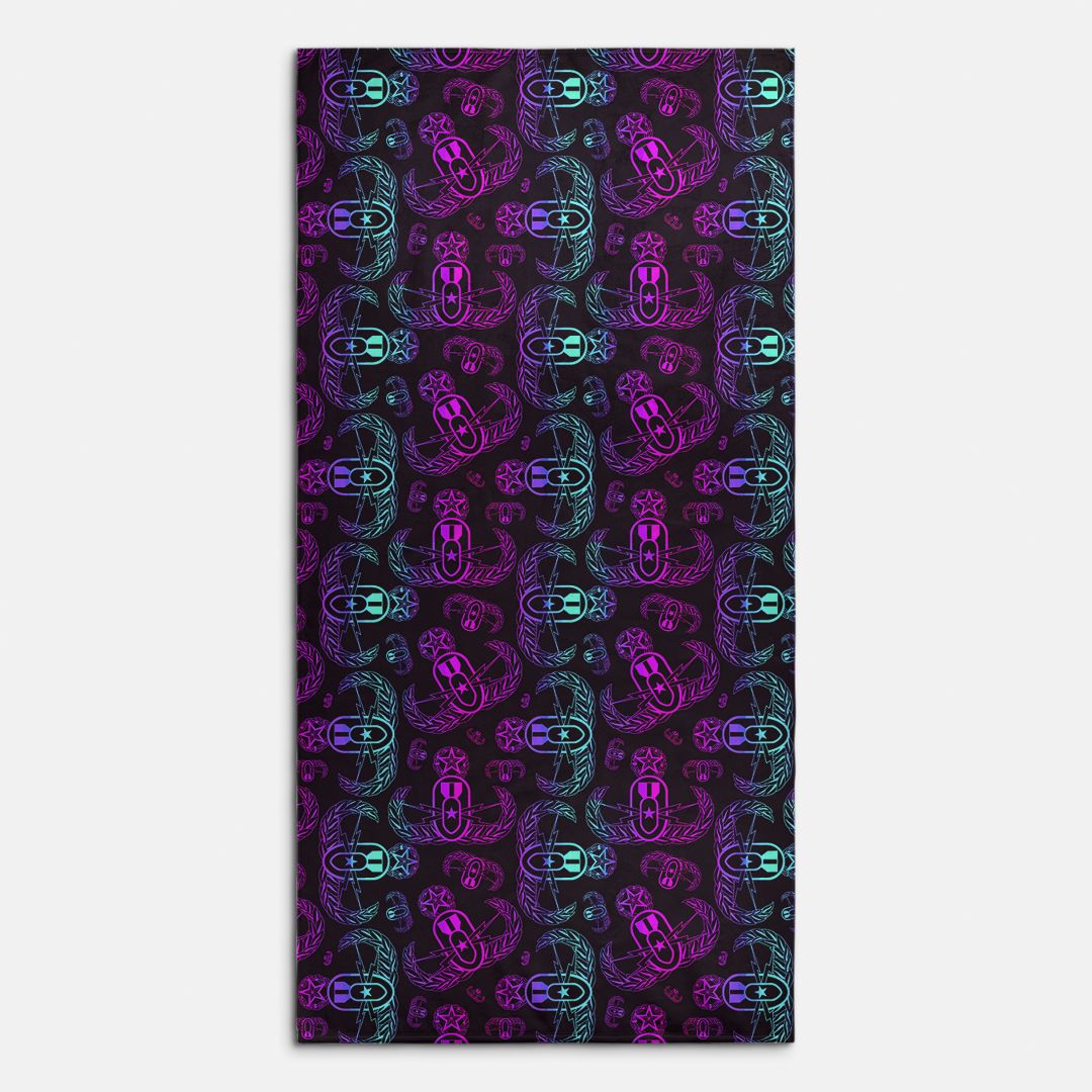 Print On Demand - Beach Towel - "EOD Ombre"(Purple/Pink/Turquoise)